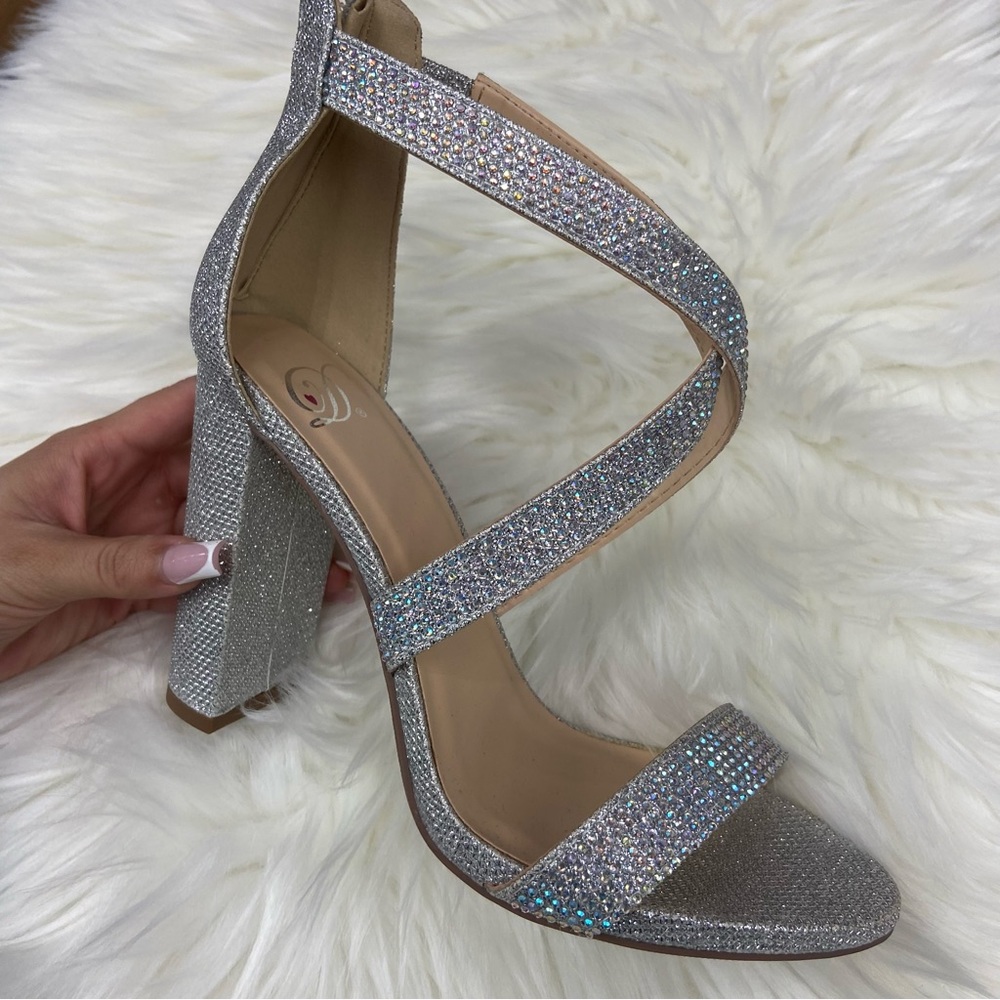 Silver Rhinestone Heels - Picture 3 of 4